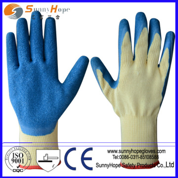 Palm coated latex work glove en388